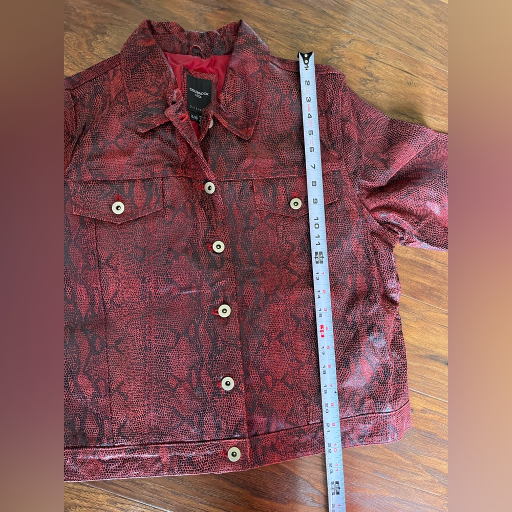 Vintage Colebrook & Co Red Leather Snake Skin Print Jacket and Pant Set - Picture 14 of 15